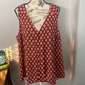 ModCloth Diamond Print Collared Tank Top